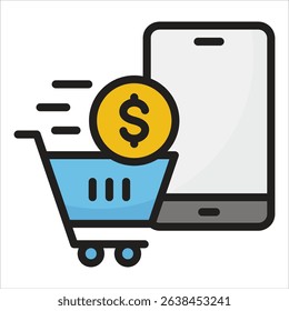 Mobile Commerce Icon Element For Design