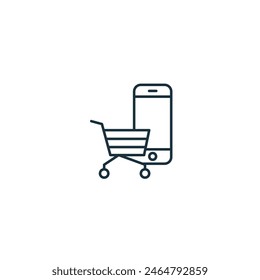 Mobile Commerce icon. Monochrome simple Mobile Marketing And Advertising icon for templates, web design and infographics