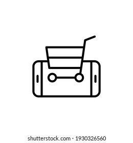 mobile commerce icon on white background. Perfect use for web, pattern, design, icon, ui, ux, etc.