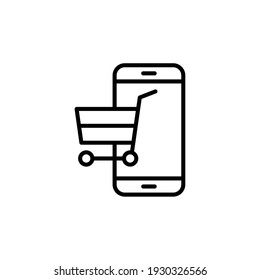 mobile commerce icon on white background. Perfect use for web, pattern, design, icon, ui, ux, etc.