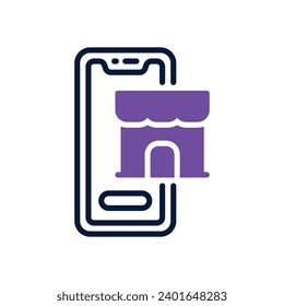 mobile commerce icon. vector line icon for your website, mobile, presentation, and logo design.