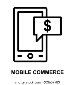 Mobile Commerce line icon 