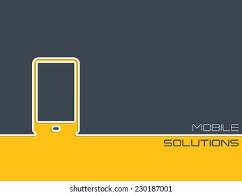 Mobile communication advertisement background design in gray and yellow colors