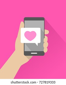 Mobile Communication Concept - Love Message, Romantic Chat