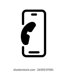 Concepto de comunicación móvil con un receptor de teléfono en un dispositivo