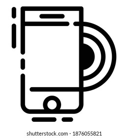 Icono plano de conexión de comunicación móvil aislado en fondo blanco