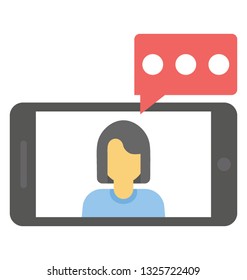 Mobile communication flat icon design 