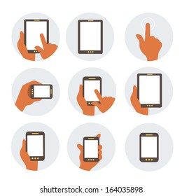 Mobile communication flat icons