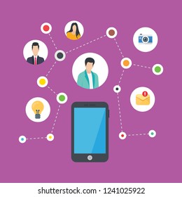 Mobile communication flat illustration
