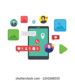 Mobile communication flat illustration