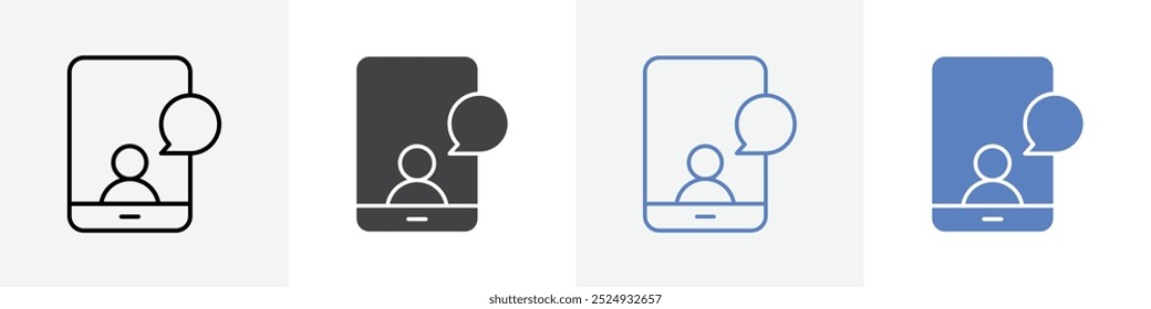 Icono de comunicación móvil Conjunto de Vectores Uso para el Web