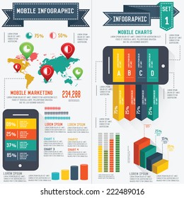 Mobile and communication info graphic design,clean vector
