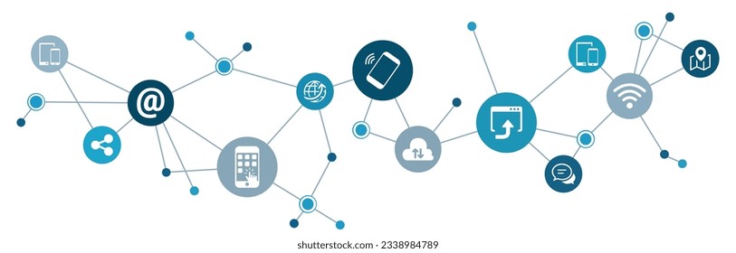 mobile communication and social media concept - vector illustration