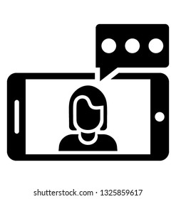 Mobile communication solid icon design 