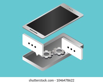 Mobile communication technology conversation concept