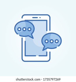 Ilustración de estilo de icono del vector de comunicación móvil. Símbolos de comunicación. EPS 10