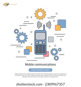 Ilustración de concepto de vector de contorno plano de comunicaciones móviles