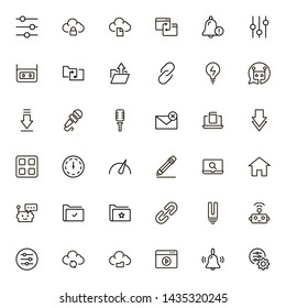 Mobile communicaton line icon set. Collection of high quality black outline logo for web site design and mobile apps. Vector illustration on a white background