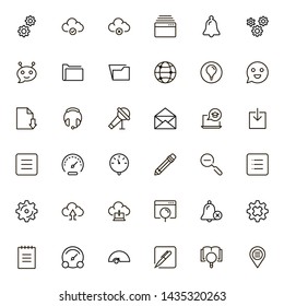Mobile communicaton line icon set. Collection of high quality black outline logo for web site design and mobile apps. Vector illustration on a white background