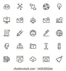 Mobile communicaton line icon set. Collection of high quality black outline logo for web site design and mobile apps. Vector illustration on a white background