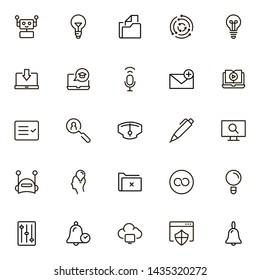 Mobile communicaton line icon set. Collection of high quality black outline logo for web site design and mobile apps. Vector illustration on a white background