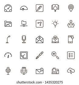 Mobile communicaton line icon set. Collection of high quality black outline logo for web site design and mobile apps. Vector illustration on a white background