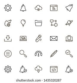 Mobile communicaton line icon set. Collection of high quality black outline logo for web site design and mobile apps. Vector illustration on a white background