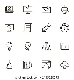 Mobile communicaton line icon set. Collection of high quality black outline logo for web site design and mobile apps. Vector illustration on a white background