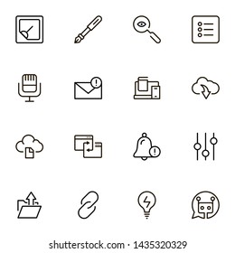 Mobile communicaton line icon set. Collection of high quality black outline logo for web site design and mobile apps. Vector illustration on a white background