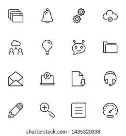 Mobile communicaton line icon set. Collection of high quality black outline logo for web site design and mobile apps. Vector illustration on a white background