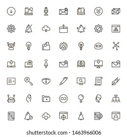 Mobile communicaton line icon set. Collection of high quality black outline logo for web site design and mobile apps. Vector illustration on a white background