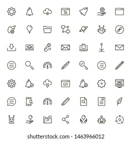 Mobile communicaton line icon set. Collection of high quality black outline logo for web site design and mobile apps. Vector illustration on a white background