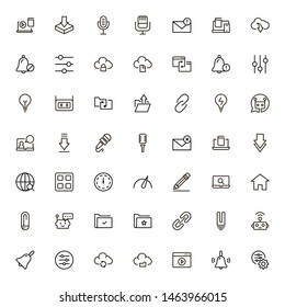 Mobile communicaton line icon set. Collection of high quality black outline logo for web site design and mobile apps. Vector illustration on a white background