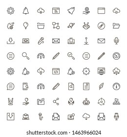 Mobile communicaton line icon set. Collection of high quality black outline logo for web site design and mobile apps. Vector illustration on a white background