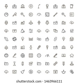 Mobile communicaton line icon set. Collection of high quality black outline logo for web site design and mobile apps. Vector illustration on a white background
