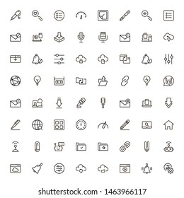 Mobile communicaton line icon set. Collection of high quality black outline logo for web site design and mobile apps. Vector illustration on a white background