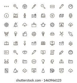Mobile communicaton line icon set. Collection of high quality black outline logo for web site design and mobile apps. Vector illustration on a white background