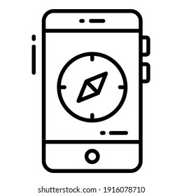 Icono de brújula móvil relacionado Ubicación del mapa e icono de línea de navegación. Icono de vector de tráfico y desplazamiento.