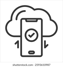 Mobile Computing Outline Icon Vector Illustration