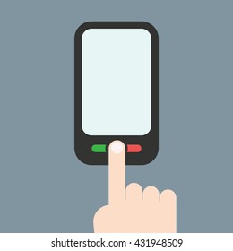 Mobile concept - finger presses in blank screen