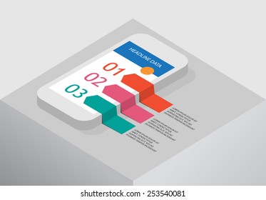 mobile concept infographics with template data