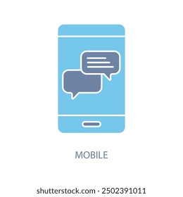 Symbol für mobile Concept Line. Einfache Elementgrafik. Design von Symbolen für mobile Konzepte.