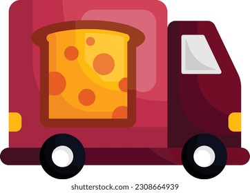 Mobile confectionery Unit concept, Food Truck vector color icon design, Bakery and Baked Goods symbol, Culinary and Kitchen Education sign, Recipe development stock illustration