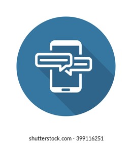 Mobile Conference Icon. Flat Design. Mobile Devices and Services Concept. Isolated Illustration.