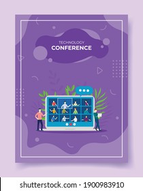 mobile conference video concept for template of banners, flyer, books cover, magazine