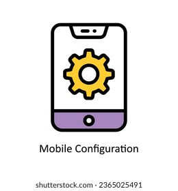 Mobile Configuration vector Fill outline icon illustration. EPS 10 File.