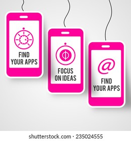 Mobile conncept: phones and apps