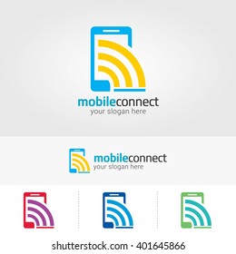 Mobile Connect Logo Template Design. Vector Illustration