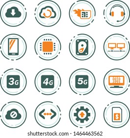 Mobile connection color vector icons for user interface design