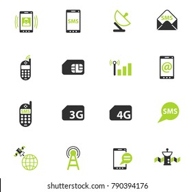 mobile connection color vector icons for web and user interface design